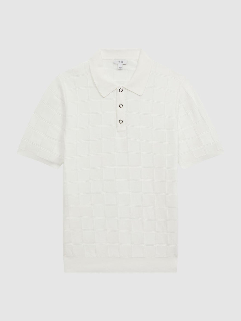 Reiss Shirts | Blaze Cotton Press-Stud Polo T-Shirt White - Men