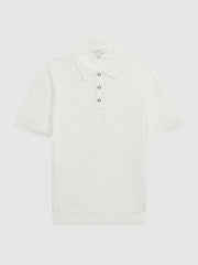 Reiss Shirts | Blaze Cotton Press-Stud Polo T-Shirt White - Men