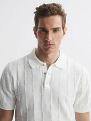 Reiss Shirts | Blaze Cotton Press-Stud Polo T-Shirt White - Men