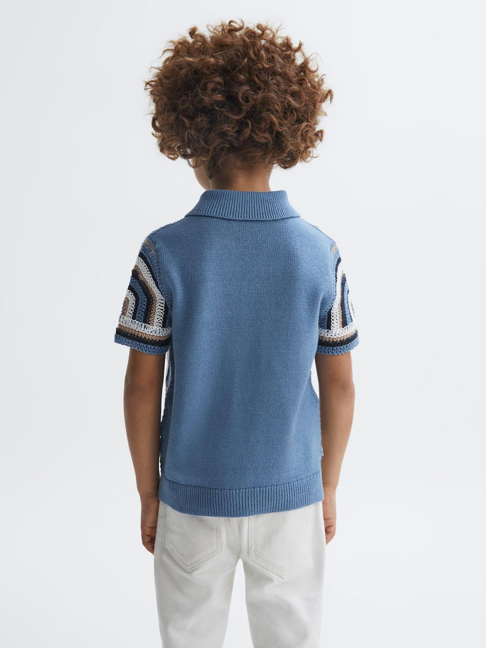 Reiss Shirts | Columbia Crochet Cuban Collar Shirt Blue - Children