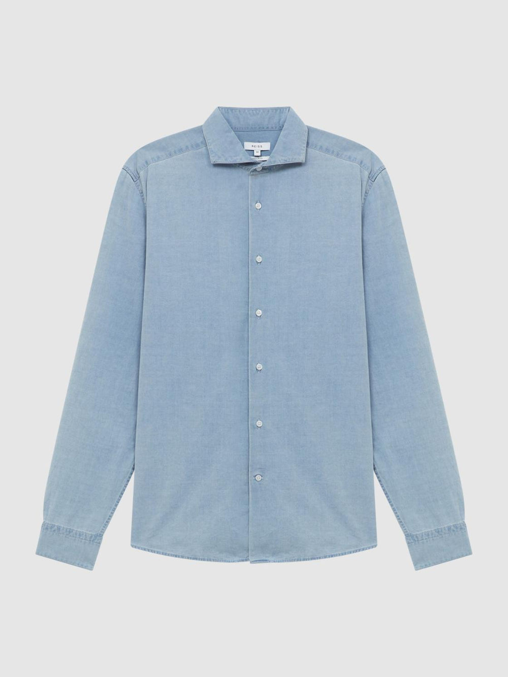 Reiss Shirts | Draper Washed Chambray Shirt Blue - Men