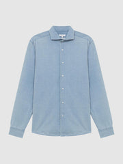 Reiss Shirts | Draper Washed Chambray Shirt Blue - Men