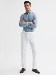 Reiss Shirts | Draper Washed Chambray Shirt Blue - Men