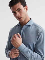 Reiss Shirts | Draper Washed Chambray Shirt Blue - Men