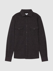 Reiss Shirts | Grisham Slim Fit Flecked Overshirt Black - Men