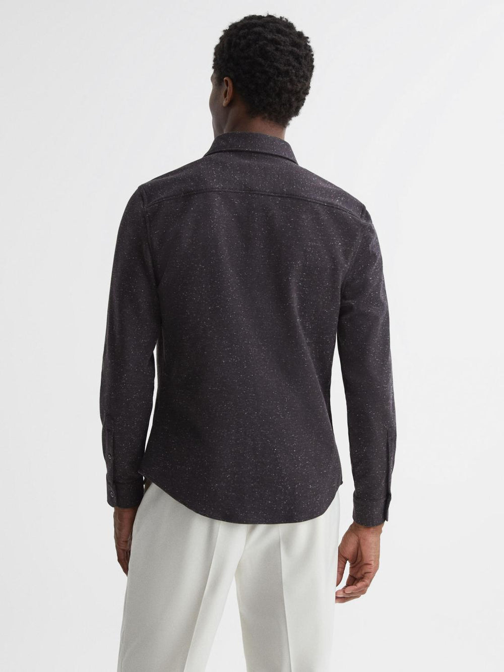 Reiss Shirts | Grisham Slim Fit Flecked Overshirt Black - Men