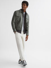 Reiss Shirts | Grisham Slim Fit Flecked Overshirt Black - Men