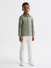 Reiss Shirts | Hendon Cotton Shirt Sage - Children