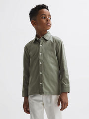 Reiss Shirts | Hendon Cotton Shirt Sage - Children