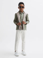 Reiss Shirts | Hendon Cotton Shirt Sage - Children
