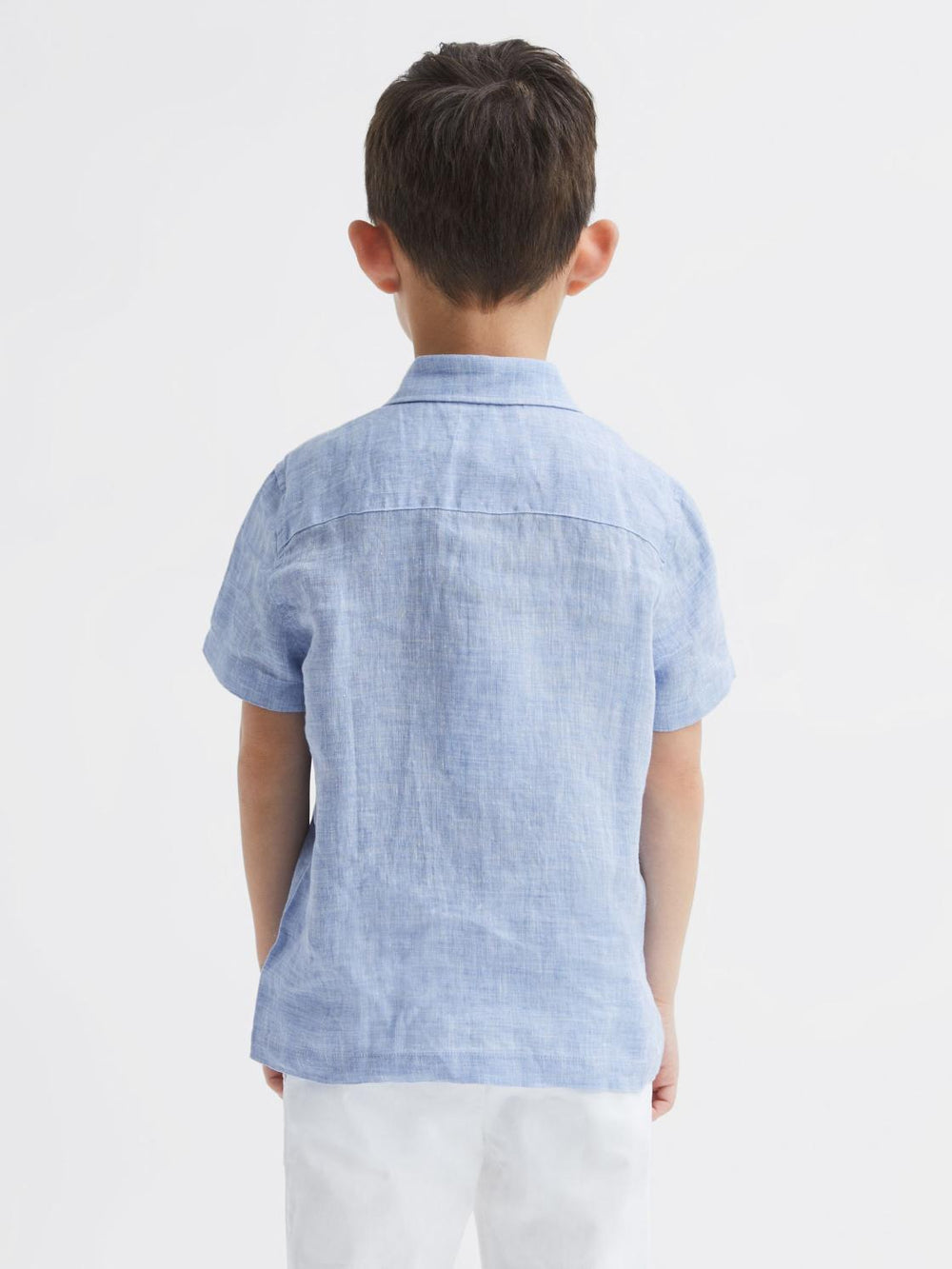 Reiss Shirts | Holiday Junior Short Sleeve Linen Shirt Soft Blue - Children
