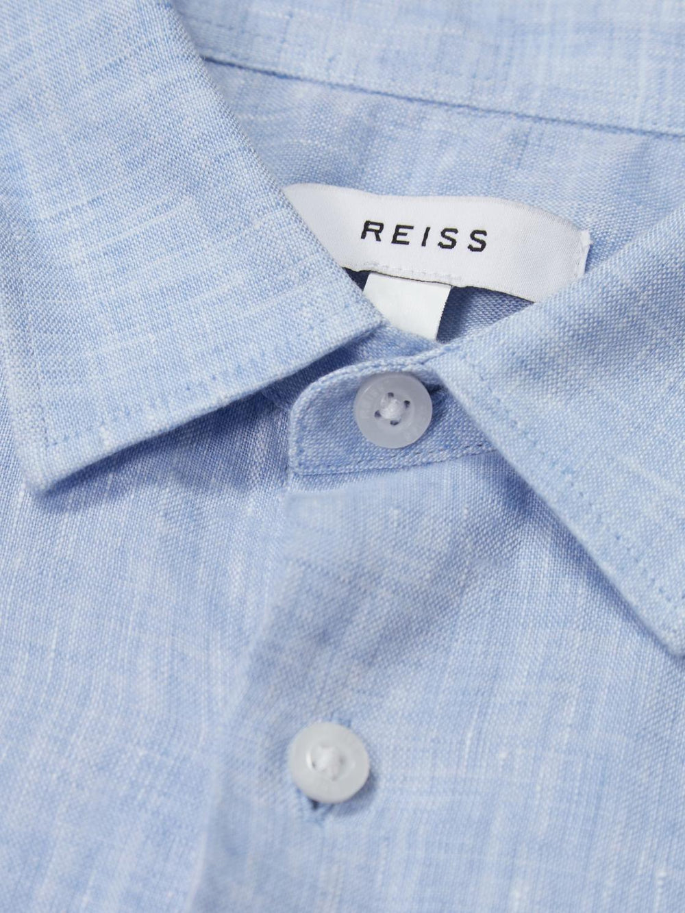 Reiss Shirts | Holiday Junior Short Sleeve Linen Shirt Soft Blue - Children