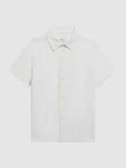 Reiss Shirts | Holiday Junior Short Sleeve Linen Shirt White - Children