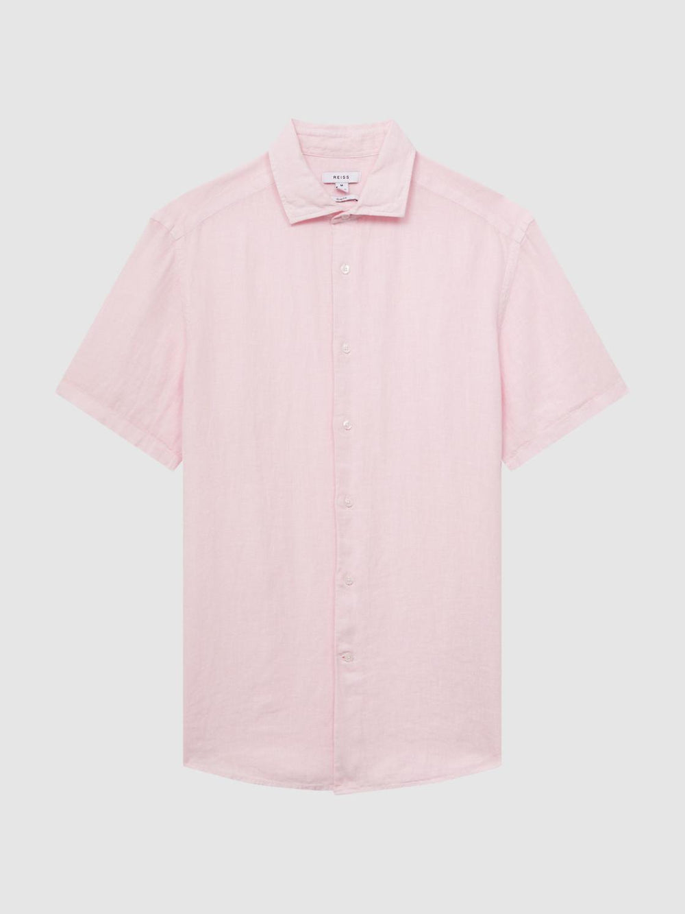 Reiss Shirts | Holiday Linen Slim Fit Shirt Soft Pink - Men