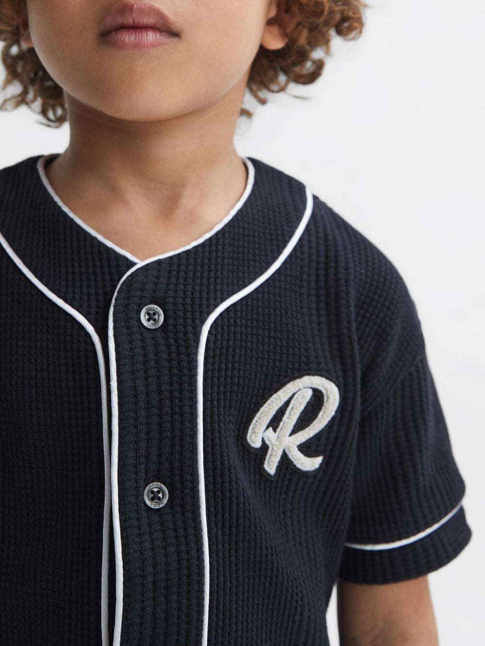 Reiss Shirts | Jonny Textured Collarless Shirt Ecru - Children