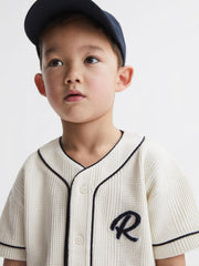 Reiss Shirts | Jonny Textured Collarless Shirt Ecru - Children