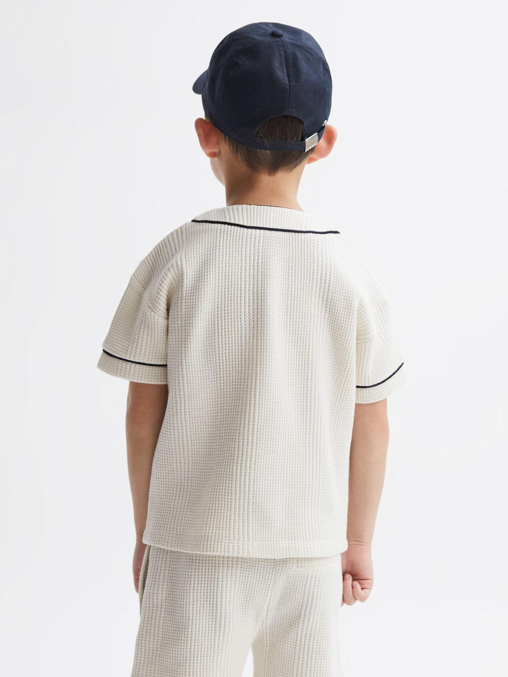 Reiss Shirts | Jonny Textured Collarless Shirt Ecru - Children
