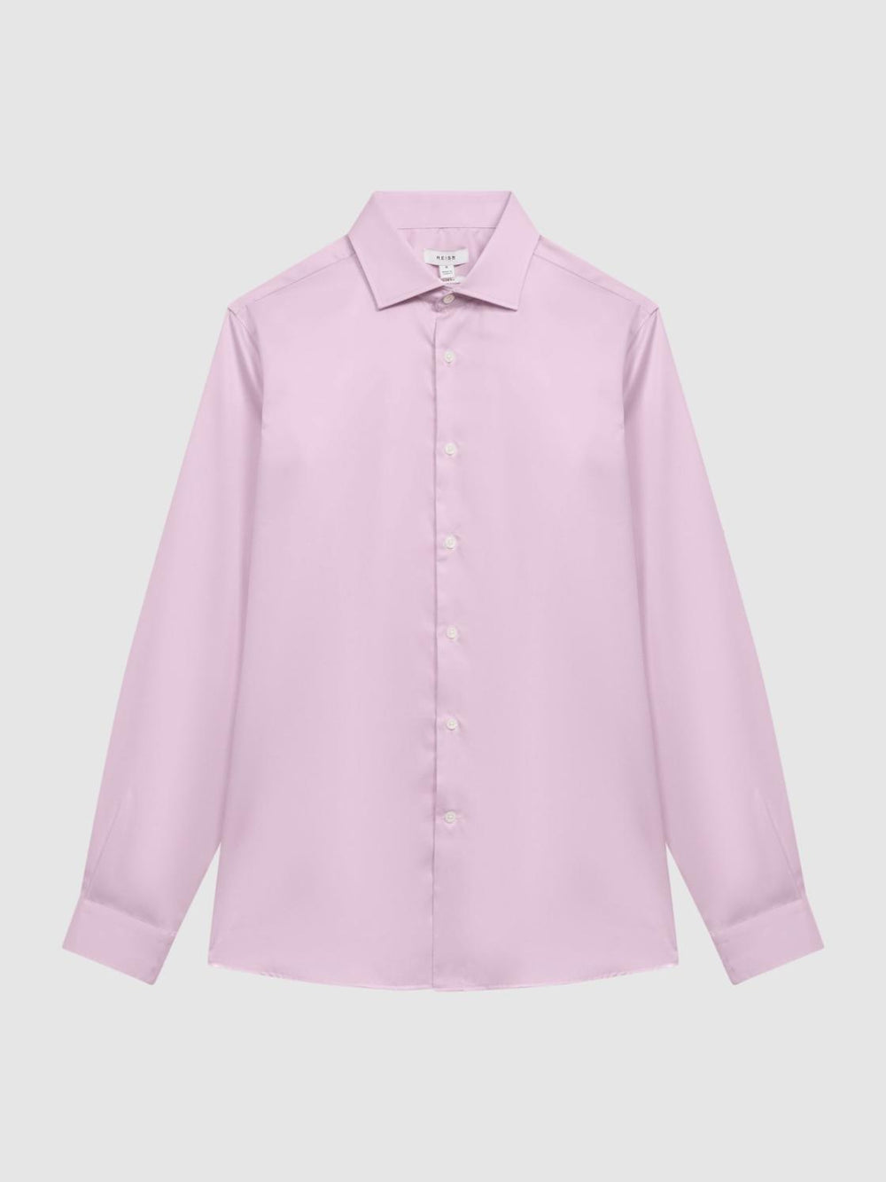 Reiss Shirts | Remote Cotton-Satin Long Sleeve Shirt Mid Blue - Men