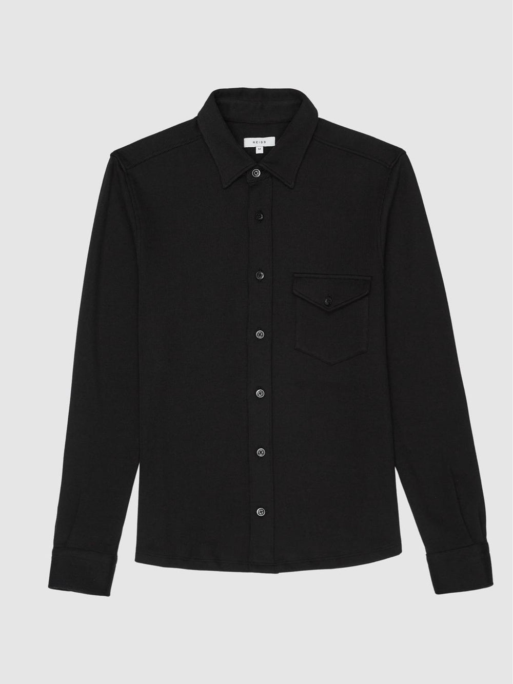 Reiss Shirts | Scott Cotton Wool Blend Overshirt Black - Men