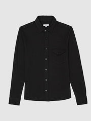 Reiss Shirts | Scott Cotton Wool Blend Overshirt Black - Men