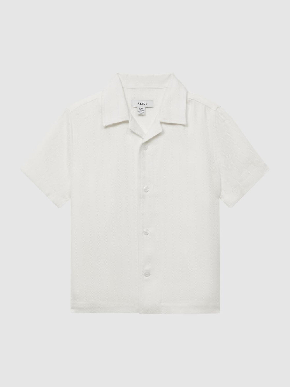 Reiss Shirts | Vitus Cuban Collar Ribbed Polo Ecru - Children