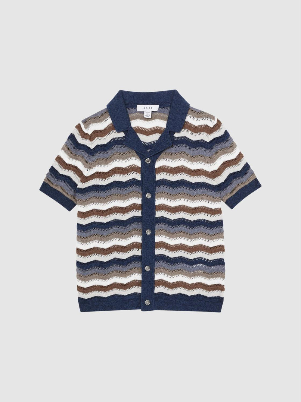 Reiss Shirts | Whiteley Cuban Collar Printed Shirt Multi - Children
