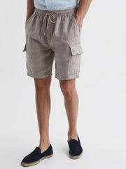Reiss Shorts | Baie Vilebrequin Linen Shorts Camel - Men
