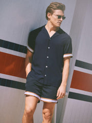 Reiss Shorts | Baller Reiss | Ché Elasticated Waist Contrast Swim Shorts Navy/tobacco - Men
