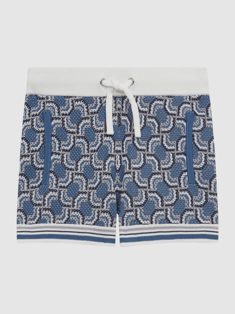 Reiss Shorts | Bloom Knitted Patterned Drawstring Shorts Blue - Children