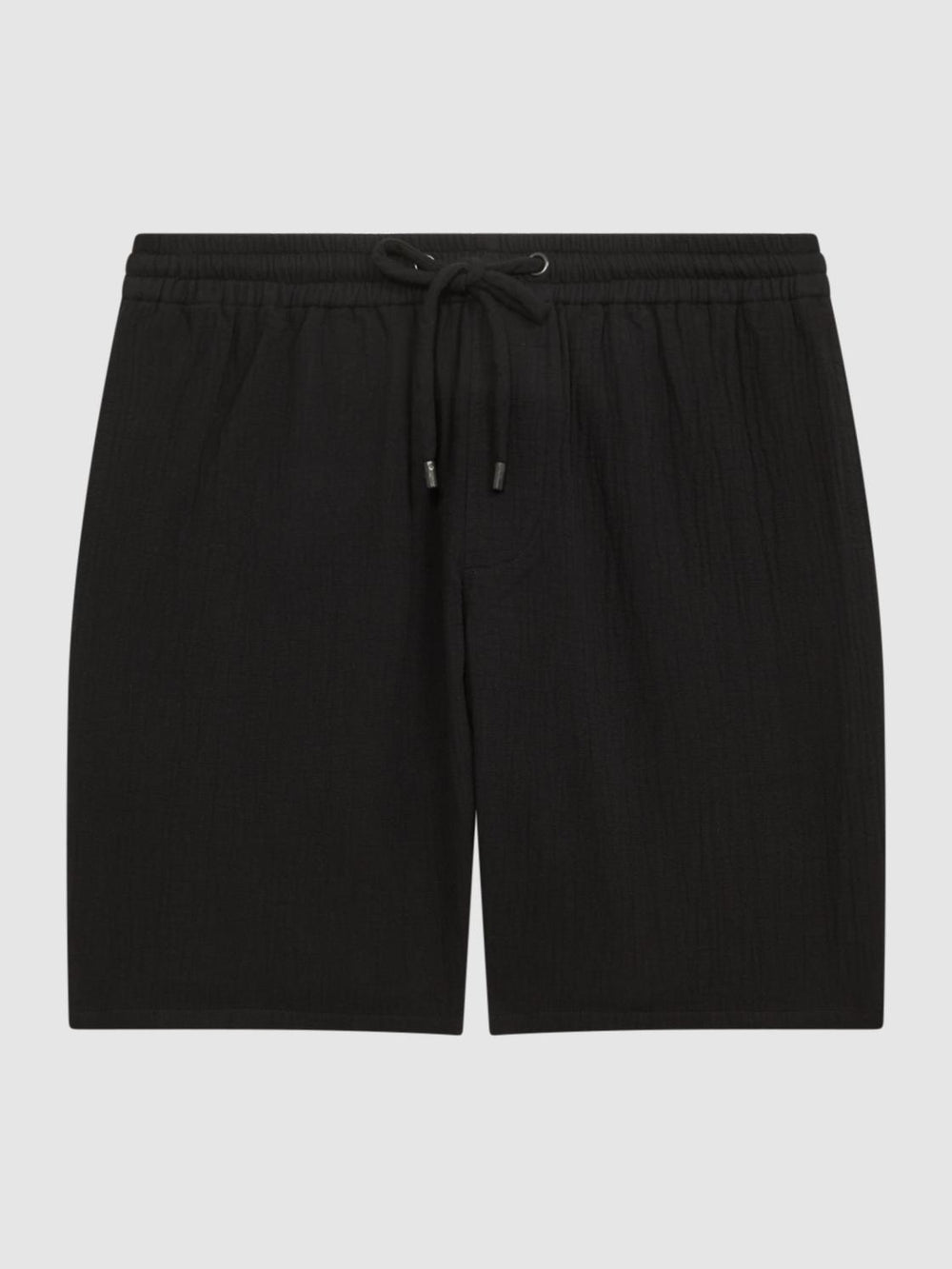 Reiss Shorts | Bodhi Paige Cotton Textured Drawstring Shorts Black - Men