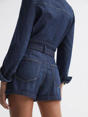Reiss Shorts | Carly Paige High Rise Belted Denim Shorts Baltimore - Women