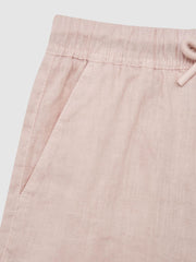 Reiss Shorts | Cleo Linen Drawstring Shorts Soft Pink - Children