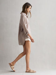 Reiss Shorts | Cleo Linen High Rise Drawstring Shorts Stone - Women