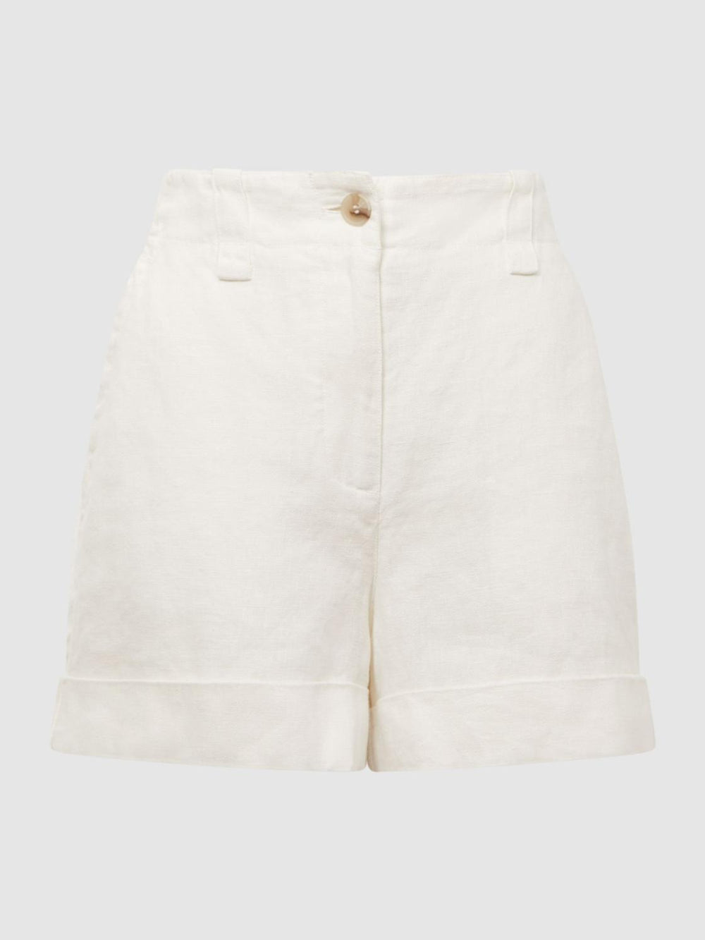 Reiss Shorts | Demi Linen High Rise Garment Dyed Shorts White - Women