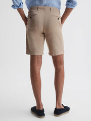 Reiss Shorts | Ezra Cotton-Linen Blend Shorts Navy - Men