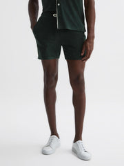 Reiss Shorts | Fredericks Towelling Drawstring Shorts Dark Green - Men
