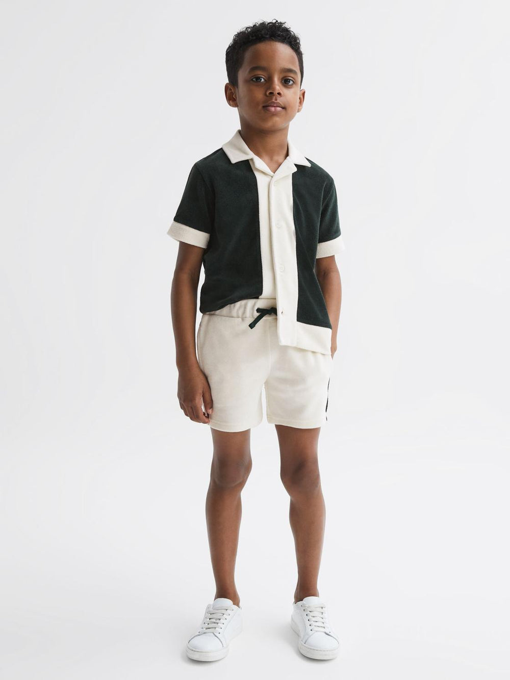 Reiss Shorts | Fredericks Towelling Drawstring Shorts Ecru - Children