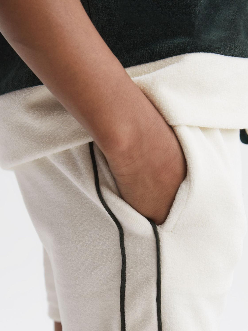 Reiss Shorts | Fredericks Towelling Drawstring Shorts Ecru - Children