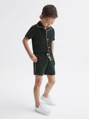Reiss Shorts | Fredericks Towelling Drawstring Shorts Green - Children