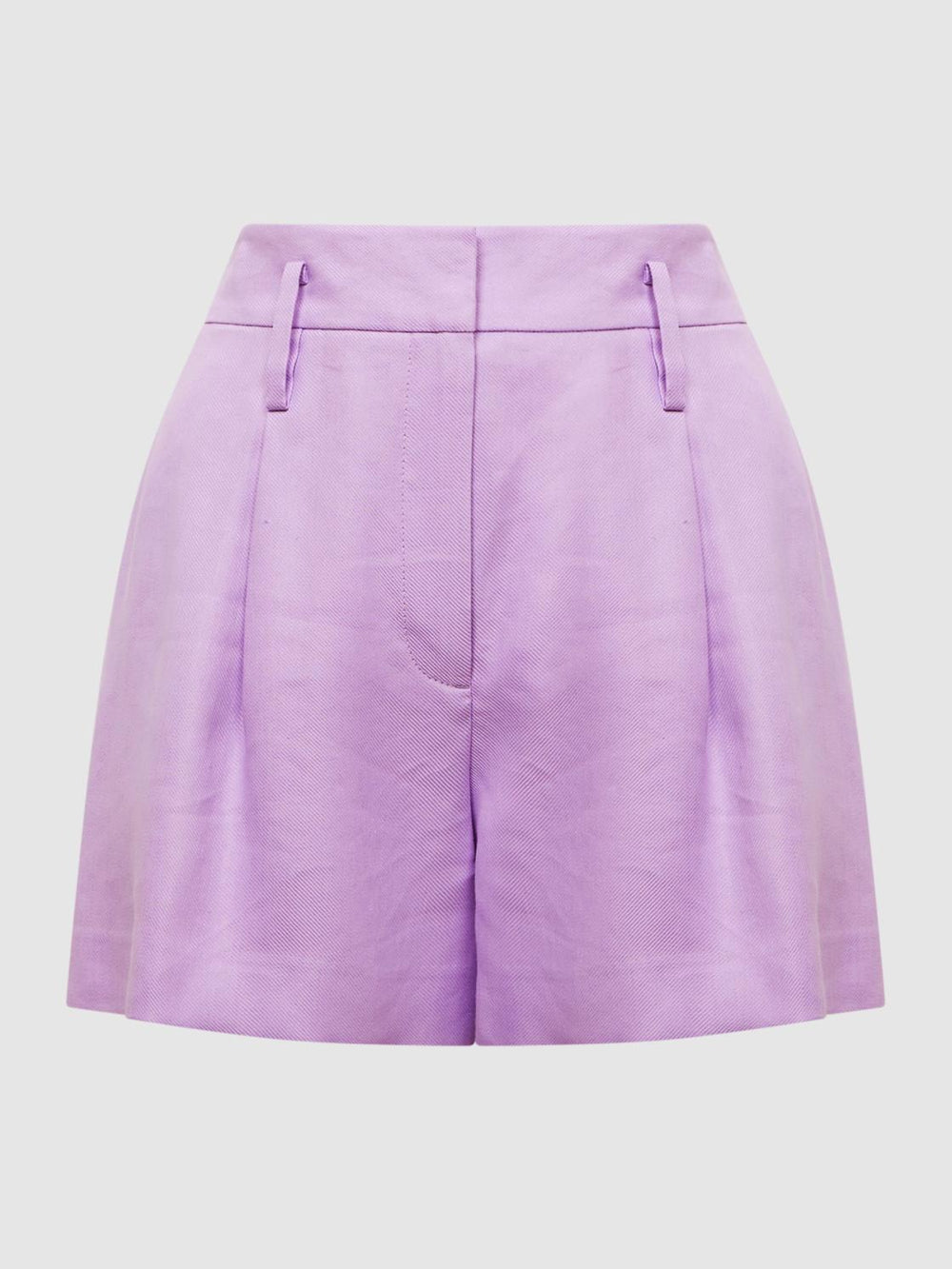 Reiss Shorts | Hollie Linen Pleat Front Shorts Lilac - Women