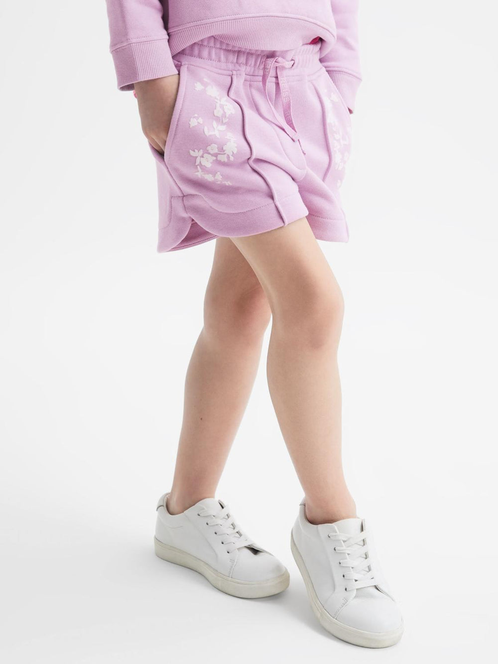 Reiss Shorts | Honor Jersey Logo Shorts Lilac - Children