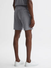 Reiss Shorts | Jenkin Terrycloth Drawstring Shorts Navy/white - Men