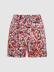 Reiss Shorts | Lara Mid Rise Printed Shorts Pink - Women
