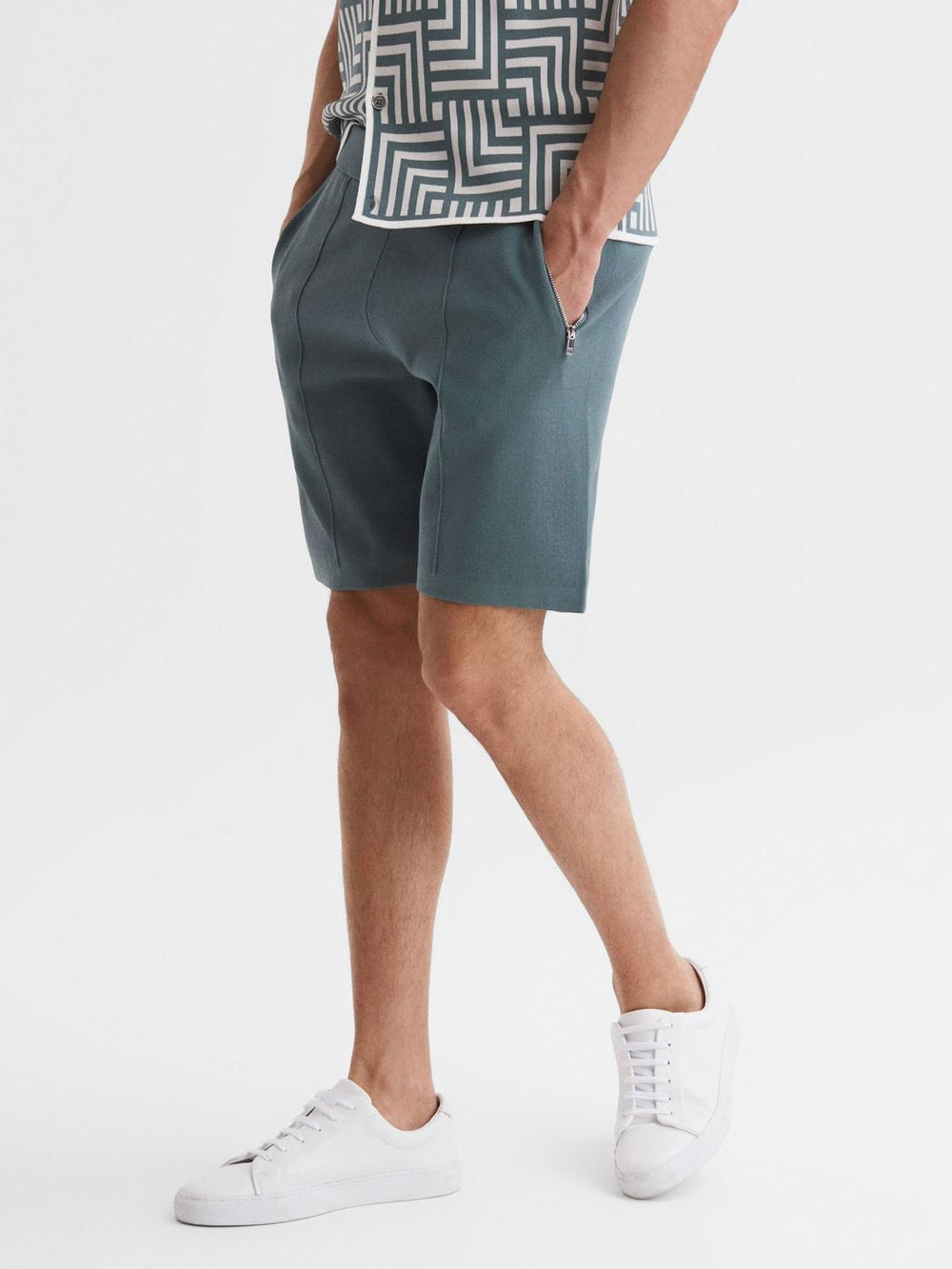 Reiss Shorts | Latin Elasticated Shorts Airforce Blue - Men