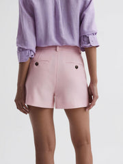 Reiss Shorts | Marina Pleated Tailored Shorts Pink - Women