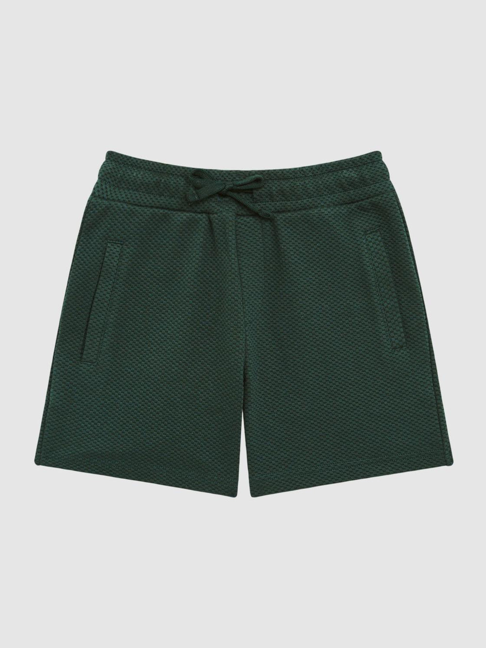 Reiss Shorts | Robin Slim Fit Textured Drawstring Shorts Emerald - Children