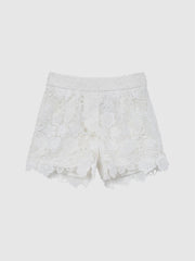 Reiss Shorts | Skylar Lace Shorts Ivory - Children