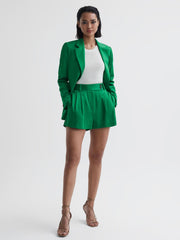 Reiss Shorts | Sofie Mid Rise Tailored Shorts Green - Women