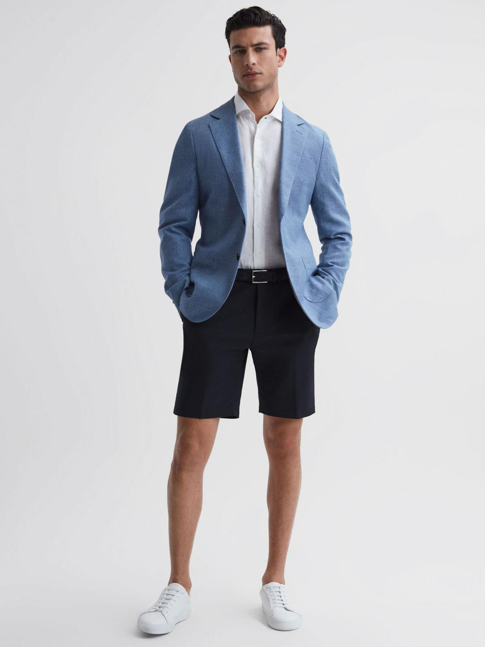 Reiss Shorts | Southbury Cotton Blend Chino Shorts Navy - Men