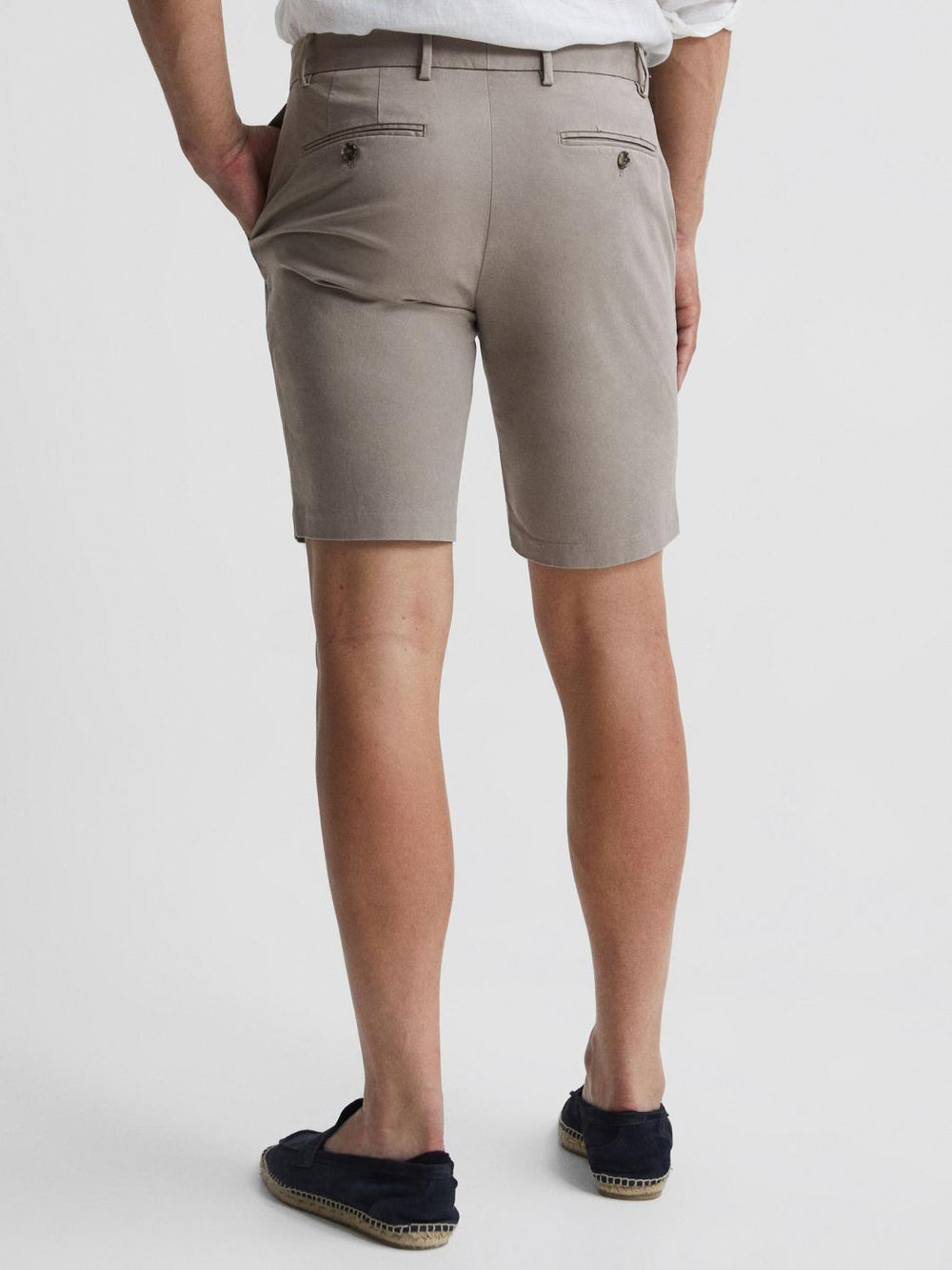 Reiss Shorts | Wicket Modern Fit Chino Shorts Mushroom - Men